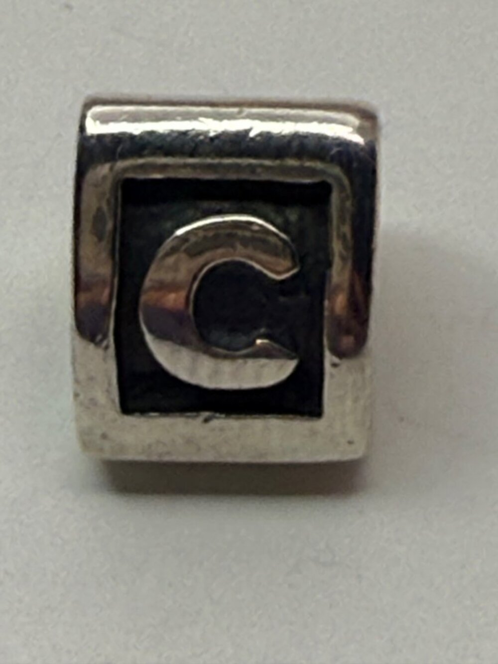 Pandora Letter C Alphabet Initial Sterling Silver Threaded Charm 925 ALE